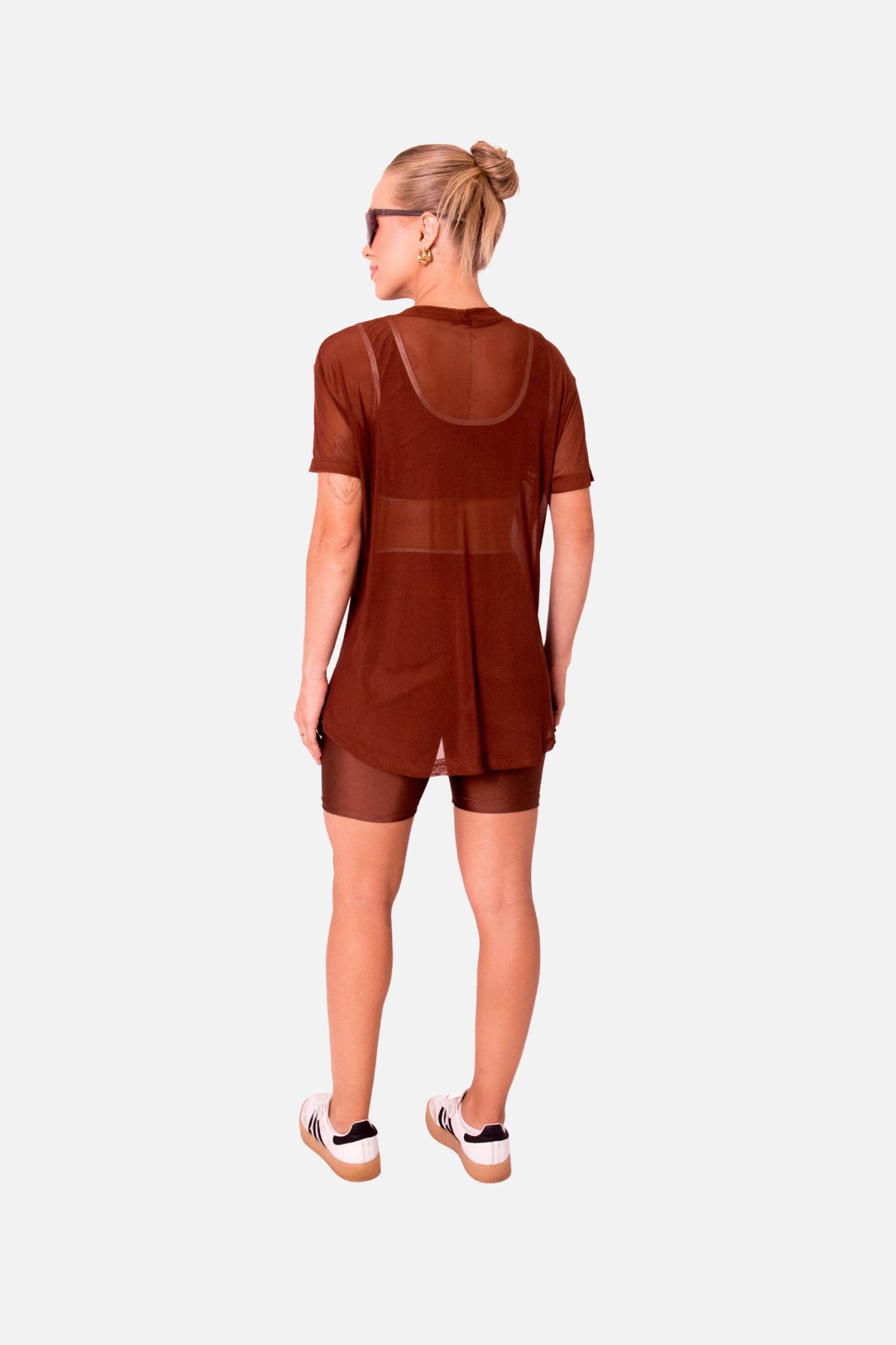 T-shirt Over arrastão chocolate HYRO