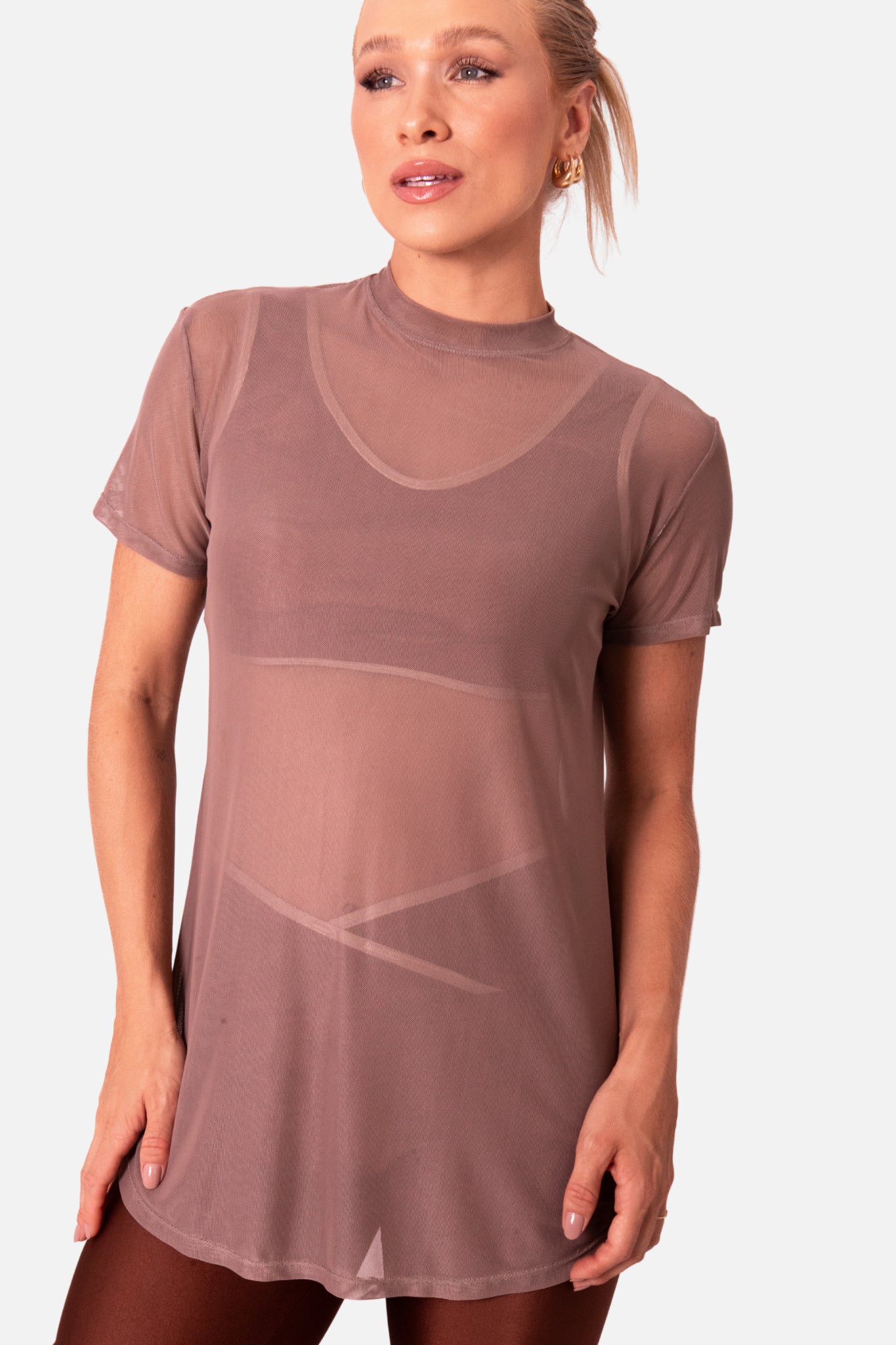 T-shirt Over arrastão terra HYRO