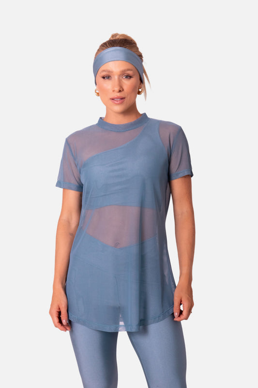 T-shirt Over arrastão azul HYRO