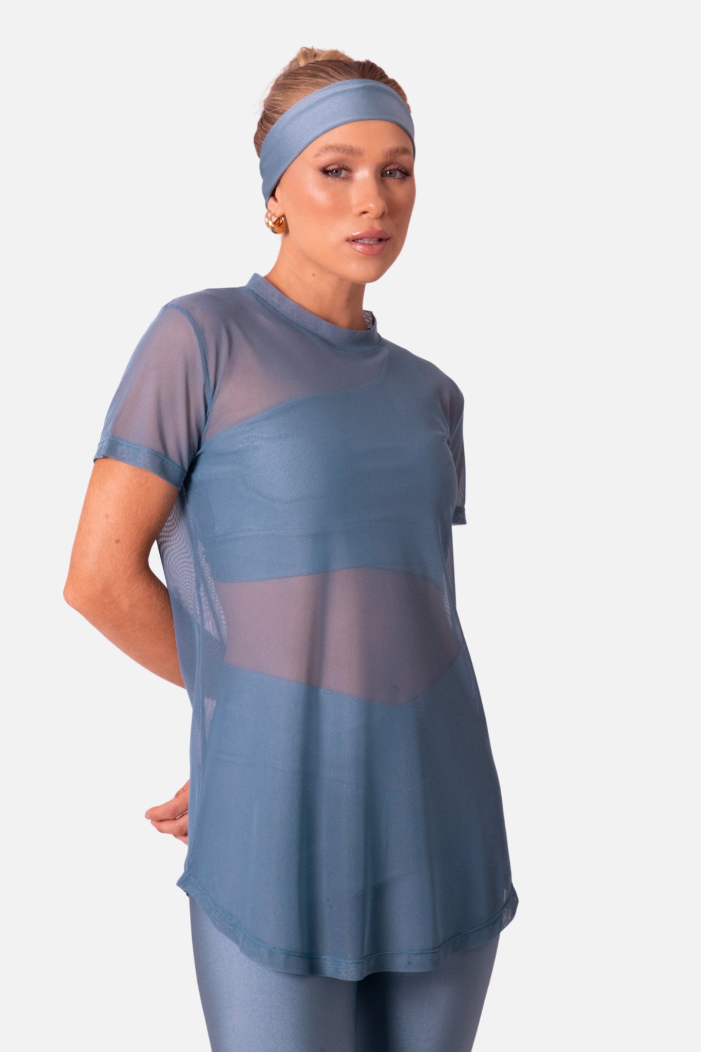 T-shirt Over arrastão azul HYRO